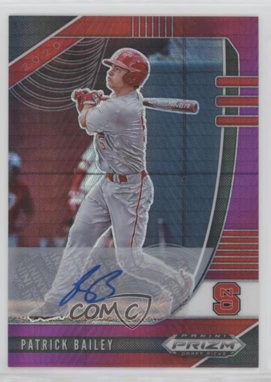2020 Panini Prizm Draft Picks Red & Purple Hyper Patrick Bailey #PDP13 Auto 1bi0