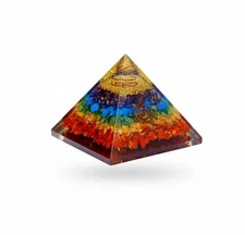 7 Chakra Orgonite Pyramid EMF Protection Crystal Energy Generator For Meditation