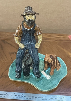 Crystal King of Seagrove Hand-Sculpted Moonshiner  Figurine- Signed  #1