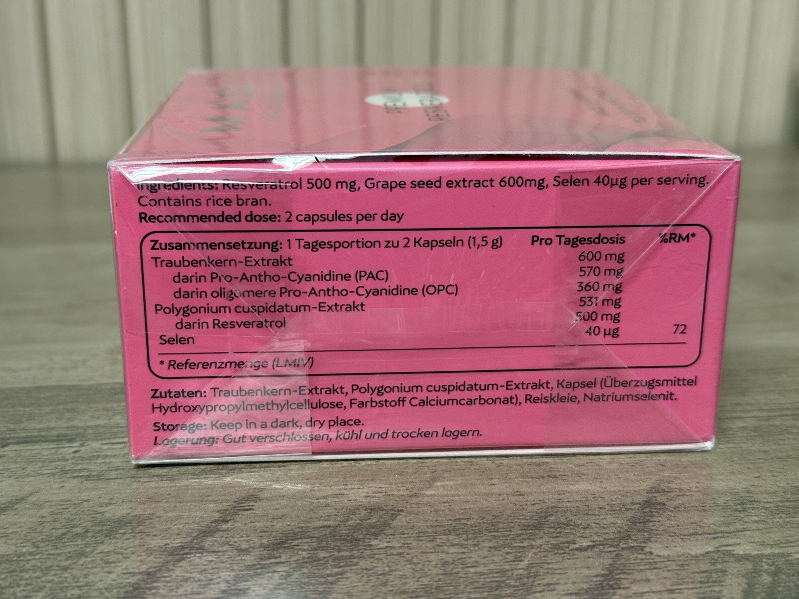 MASI Anti-aging Science Premium Resveratrol 60 Vegan Capsules Best Before 04/25