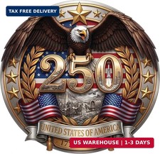 2pcs 7.8Inch 250th Anniversary USA Car Decal Sticker, USA Patriotic Bald Eagle 4