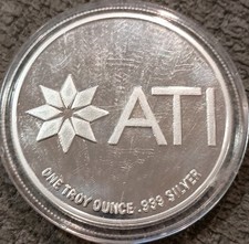 1 oz .999 silver ATI/CSC09 SILVER Round 95.00 per troy oz