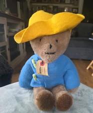 Vintage Eden Paddington Bear 14" Plush Stuffed Animal Toy Yellow Felt Hat