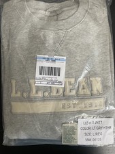 L.L Bean 1912 Sweatshirt Large Men s Crewneck Regular Light Gray Heather Retired