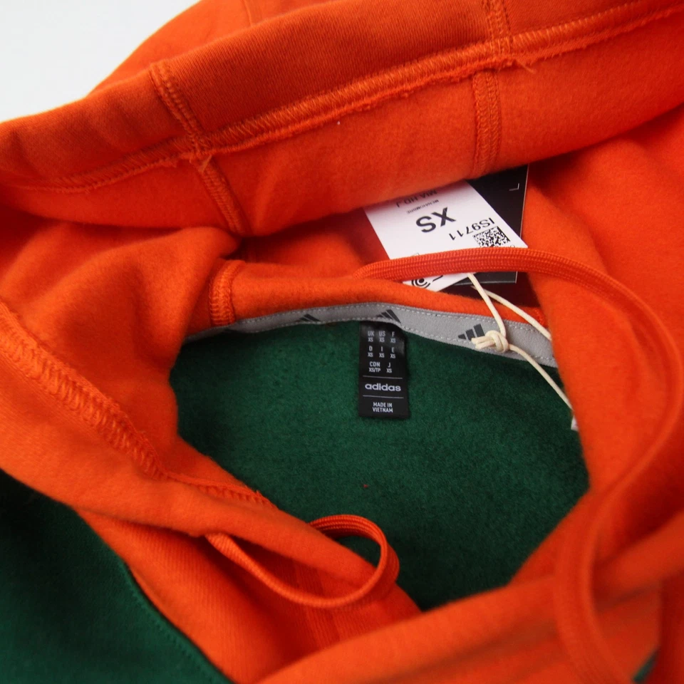 Miami Hurricanes adidas Sweatshirt Men's Green/Orange New - Image 4 of 4
