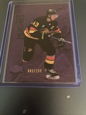 2023-24 Metal Universe Purple Spectrum #145 Quinn Hughes (083/199)