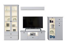 Wohnwand Baxter | weiß | Landhausstil | 4-teilig 