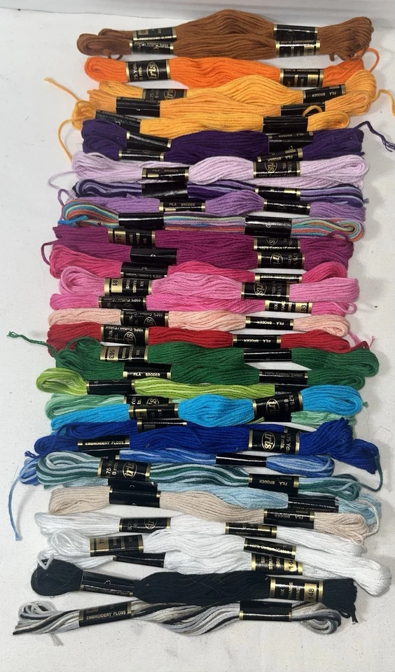 Iris-36 & Aida-24 Embroidery Craft Thread Multicolor Lot of 50, Asst. Colors - Image 2 of 4