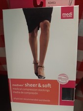 Mediven Sheer Soft Compression Stockings 15-20 VII CT Calf black ebony New 42453