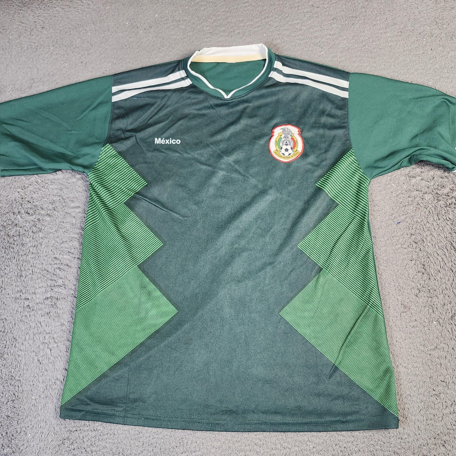 Mexico National Team Jersey Mens Green Soccer Football Short Sleeve Crest Home