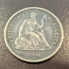 1860 O Seated Liberty Half Dime Extra Fine C-121