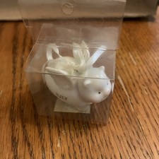 Classic Ceramic Mini Piggy Bank in Gift Box White With Birthstone For July Sh8