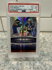 2006 Leaf Limited Tom Brady Game Used NFL Shield /30 PSA 6 Patriots