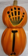 Hyde Eek Lit Pumpkin Stack Jack O Lantern Skeleton Arm Blow Mold 2021 NWOT