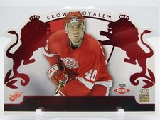 HENRIK ZETTERBERG 2003 PACIFIC CROWN ROYALE DIE-CUT ROOKIE! #029/350! RED WINGS!