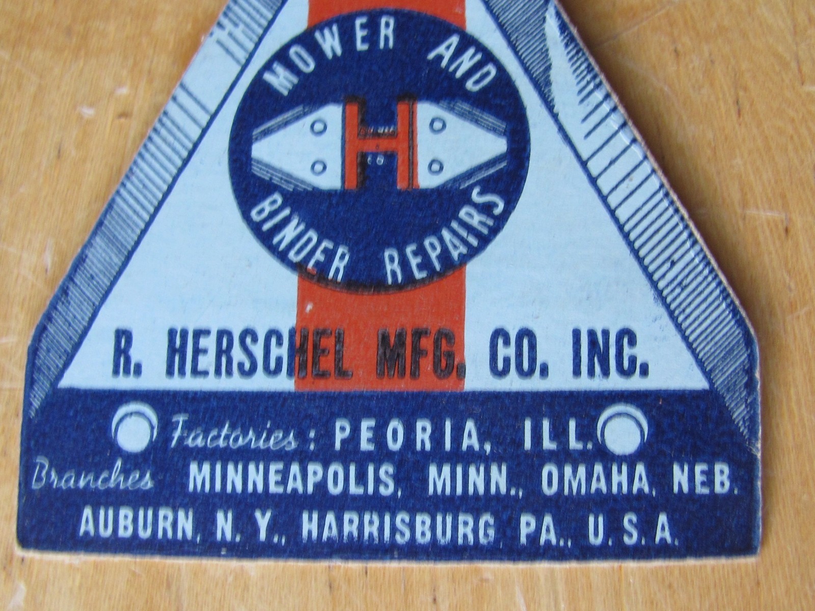 2 R HERSCHEL MFG CO PEORIA FARM SICKLE MOWER & BINDER REPAIR SALES TAGS