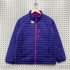 LL Bean Downtek Down Puffer Jacket Youth Girls Large 14-16 Purple Pink 18.5x23.5