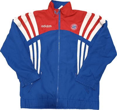 adidas Bayern München サッカーウェア XL ADIDAS FC Bayern Munchen Vintag 1993/95 Red/Blue Jacket White