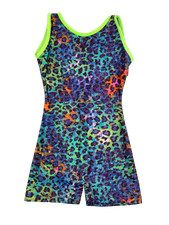 NWT Eurotard Gymnastics Tank Unitard 31699 Leopard Acro Girls Size INT 6x-7