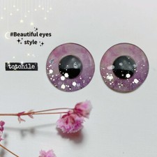 12" Blythe Doll Handmade Flashing Light Shadow 3D Pink Eyechips Eye Chips 14mm