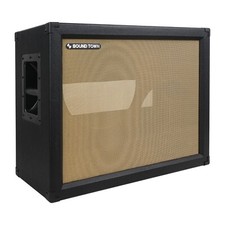 Sound Town 2 x 12" Empty Open-back Guitar Cabinet Plywood Black GUC212OBBK-EC 