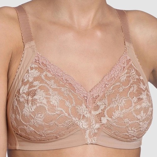 Triumph Delicate Doreen N Bra Size 44C Beige Lace Non Wired Soft Support Cup New - Picture 3 of 12