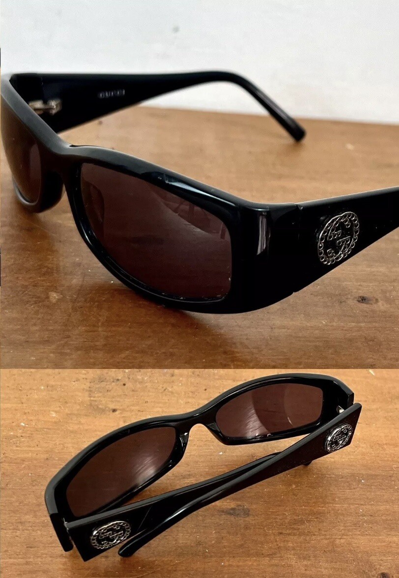 小物 GUCCI sunglasses archive y2k G logo Y2K Gucci 2526/S 807 Sunglasses GG Diamonte Logo Black Frame