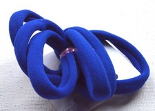 NEU Schulanfang Karte 6 blau Jersey Stoff Gummib&auml;nder Bommeln Haarschmuck