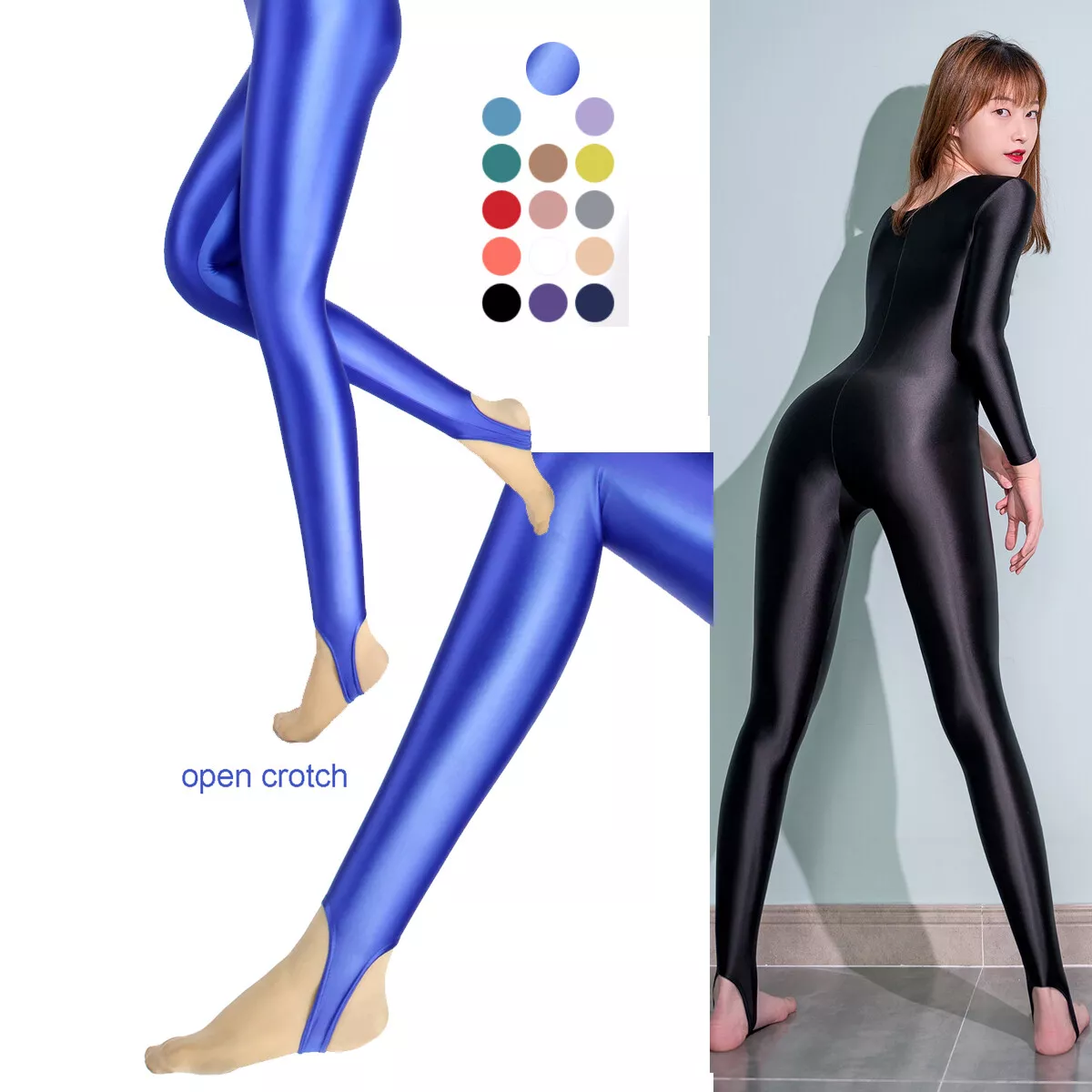 2023 Women's Jumpsuits Bodysuit Shiny Leggings One-piece Leotard