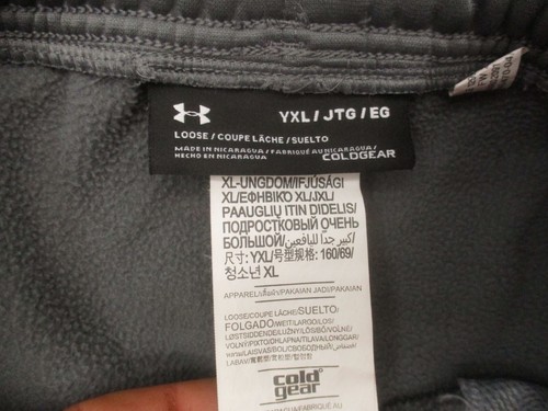 Under Armour HEAT GEAR Size XL Kids Unisex Pocket Fleece Lined Track Pants 091 - Picture 6 of 8
