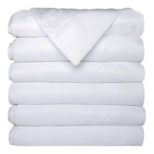 ZPECC White Bulk Flat Sheets Only Twin Size 6 Pack, Easy Sort Top Bed Sheet b...
