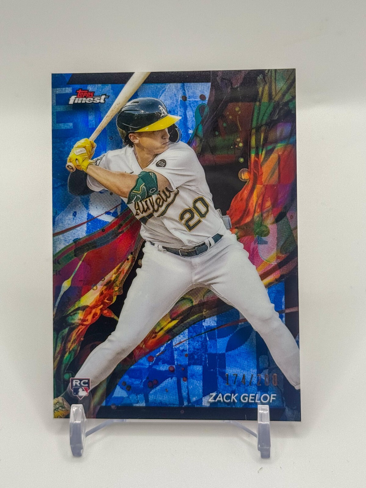 2024 Topps Finest Zack Gelof RC Blue Refractor /200 Rookie #59