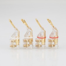 4Pcs HIFI Audio Y Spade Plug Screw Fork Speaker Terminal Connector Gold Plated