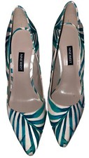 NINE WEST Tropical Green Leaf Heels Women’s Size 8 1/2 Dress Shoes