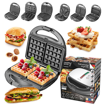 Sandwichmaker Multifunktionales Backgerät 6 Wechselplatten Elektrischer Sandwich