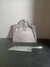 Table Crumb Set Vintage Aluminum 8 1/2" x 8 1/2" - 2 Piece Set 