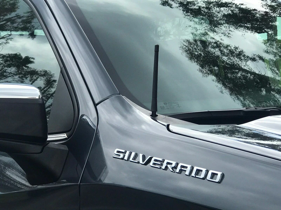 Mástil de antena negro corto de 7 pulgadas radio AM/FM apto para Chevy Silverado 2006-2021 Foto 4 de 4