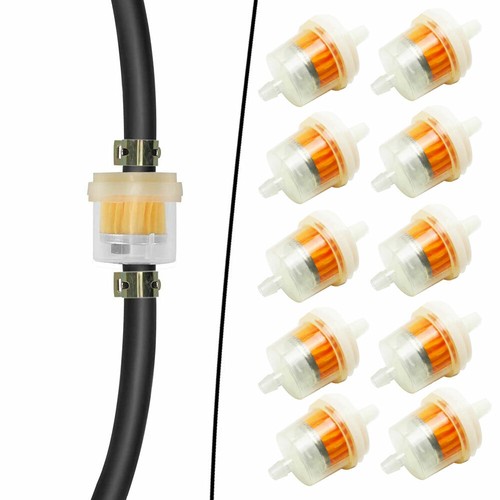 10x Car Motor Inline Gas Oil Fuel Filter Small Engine For 1/4'' 6-7mm Hose Kit - Picture 7 of 12