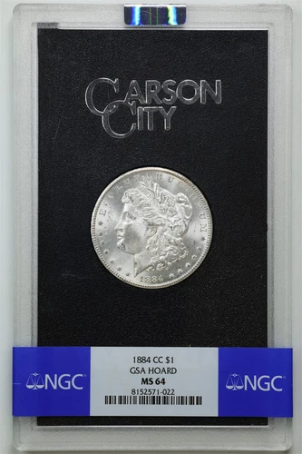 1884-CC $1 GSA Morgan Silver Dollar MS64 NGC 8152571-022 with Box & COA