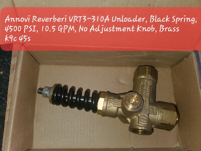 Annovi Reverberi VRT3-310A Unloader, Black Spring, 4500 PSI, 10.5 GPM, No...