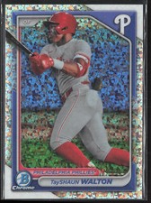 2024 Bowman TayShaun Walton BCP-113 Mini-Diamond Refractor Philadelphia Phillies