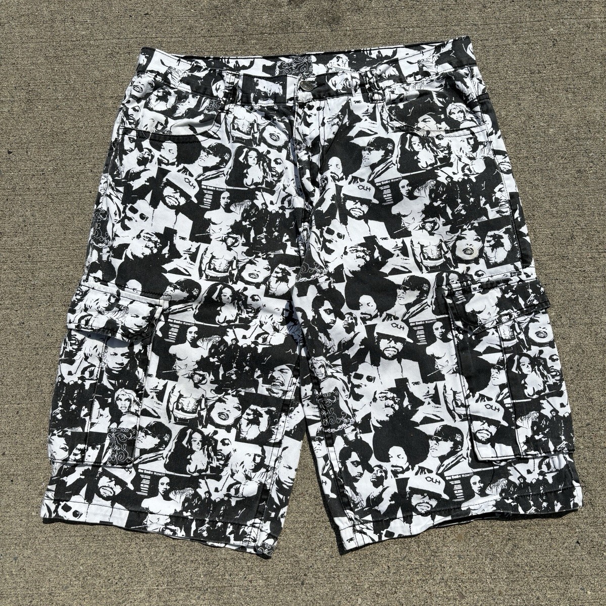 Vintage Y2K CLH Baggy Cargo Shorts Men's 38 Tupac Rap Hip