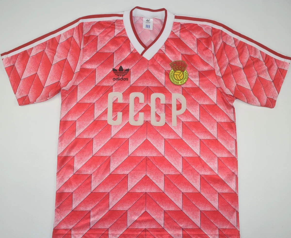 Tubería pañuelo Extraer 1988 RUSSIA/USSR/CCCP ADIDAS HOME FOOTBALL SHIRT (SIZE L) | eBay