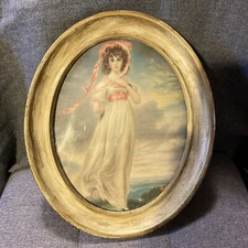 Vintage ‘Pinkie’ By Sir Thomas Lawrence Oval Frame Art Print