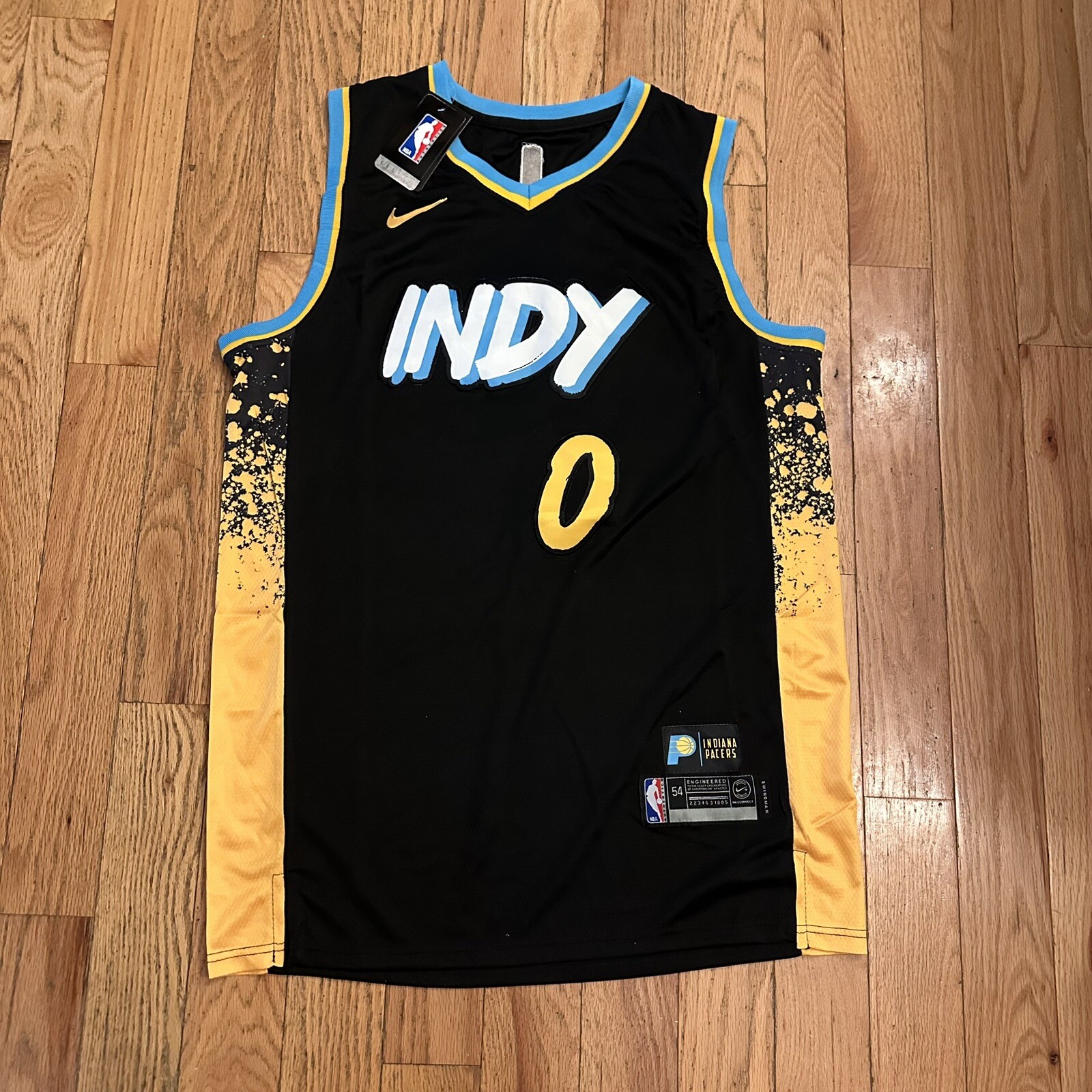 NEW Nike Indiana Pacers Tyrese Haliburton  NBA  City Edition Swingman Jersey 54