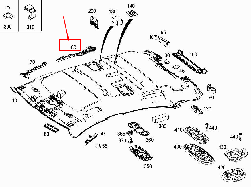 MERCEDES-BENZ S W222 Dachabsorber rechts A2226925600