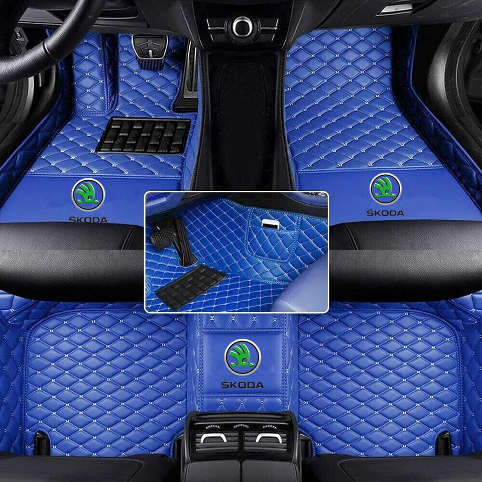 Alfombrillas Coche Para Skoda Todos los Modelos 3D Lujo Personalizadas Alfombrillas Coche Impermeable Foto 3 de 4