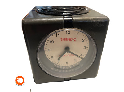 1990er Uhrenradio CUBE Thendic space control Funkuhr voll funktionsf schwarz Uhr