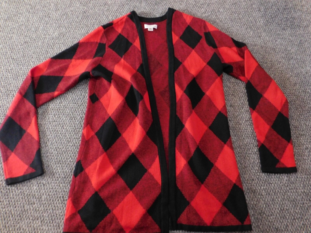 ORオーダー専用ページ Croft & Barrow Womens Sweater Small Red plaid cardigan stretch