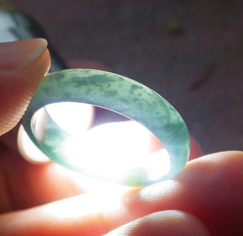 Certified Burma Natural Green Circle Jadeite Ring USA. 3 至 11.25 #485274- - Picture 6 of 6